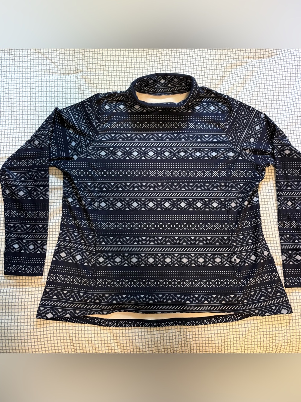 HYBA REITMANS Blue Geometric Cowl Neck Sweater / Sweatshirt